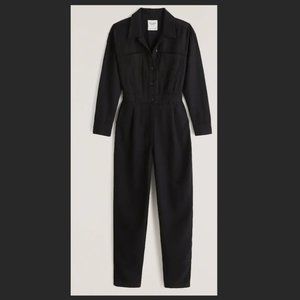 Black Long sleeve utility jumpsuit